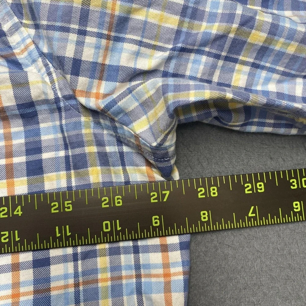 Vineyard Vines Shirt Mens 2XL Blue Plaid Long Sleeve Tucker Slim Fit Button Down
